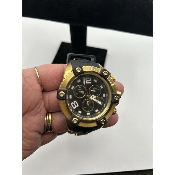 Invicta  Men’s Bolt 51mm Gold Stainless Steel Case with Black  Strap mens watch